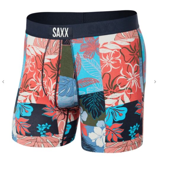 SAXX ULTRA Boxer Briefs with Fly “Island Patchwork" - Picture 1 of 4